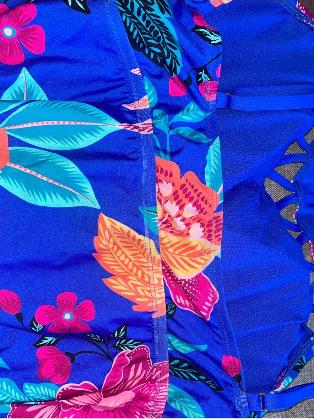 Women's Electric Blue Tropical Floral Skirt